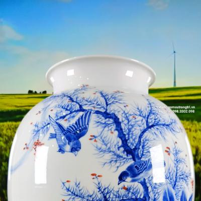 Bình Dáng Chum Họa Tiết Hoa Hảo Nguyệt Viên